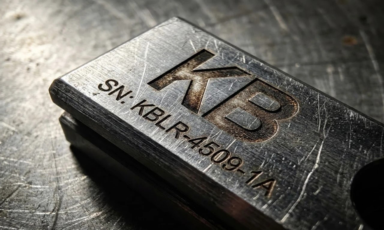 Маркировка KB на торце главного рельса THK.